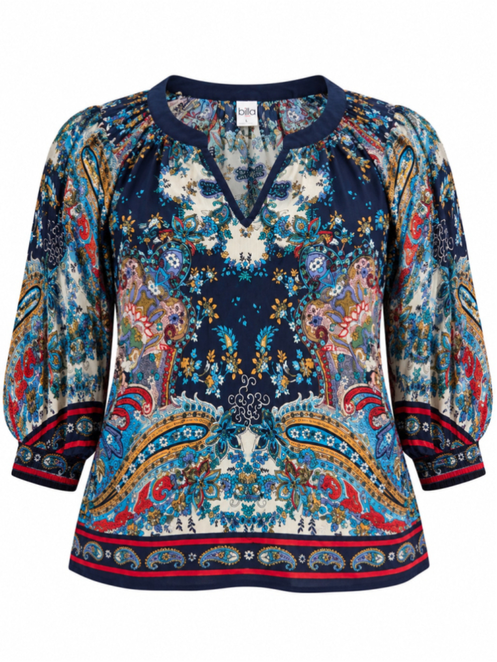 Women's Bila Paisley Blouse Size L Blue Multicolor
395
